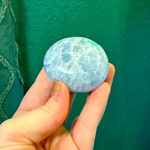 Blue Calcite Palm Stone